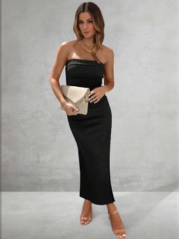 Outzidr - Black Off Shoulder Bodycon Party Dress