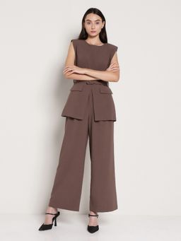 Cover Story - Brown Co-Ord Set with Belt