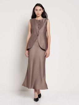 Cover Story - Brown Solid Co-Ord Set