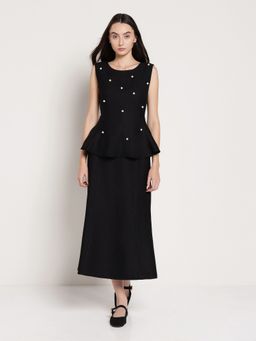 Cover Story - Black Peplum Top & Skirt