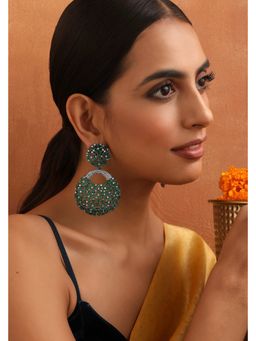 SWABHIMANN - Alondra Emerald Zirconia Dangler Earrings