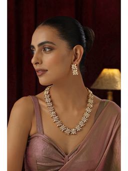 SWABHIMANN - Noor Gold Polki Long Necklace Set