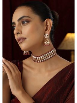 SWABHIMANN - Vaidehi Red Polki Choker Set