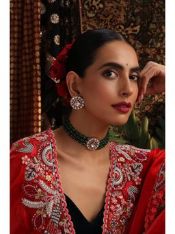 SWABHIMANN - Shivaya Green Polki Choker Set