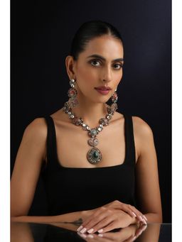 SWABHIMANN - Savya Multicolour Polki Long Necklace Set