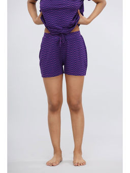 NeceSera - Purple Wavy Nightsuit Shorts