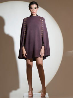Khaleej - Purple Moonstone Studded Poncho