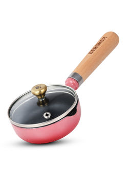 Bergner - Excalibur Light Cast Iron Induction Bottom Pink Tadka Pan with Lid (12 cm)