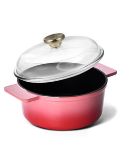 Bergner - Excalibur Light Cast Iron Induction Bottom Pink Casserole with Lid