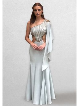 Jade by Ashima - English Blue Fish cut Hawing Embellished Gown