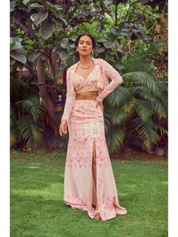 Jade by Ashima - Ivory Crop Top with Skirt and Jacket