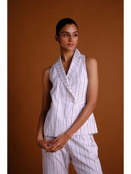 BUDUN - Stella Striped Mid Length Vest Top