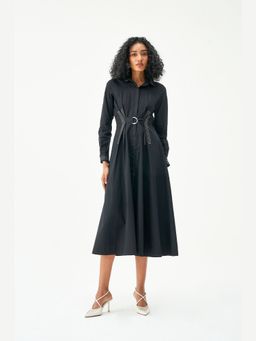 Notebook - Maja Black A Line Midi Dress