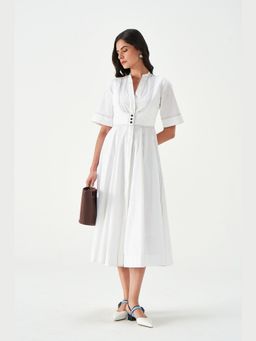 Notebook - Elisa White A Line Midi Dress