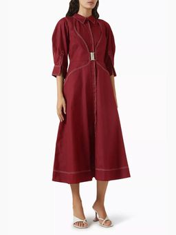 Notebook - Diane Wine A Line Midi Dress