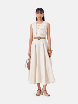 Notebook - Callie Beige A Line Midi Dress