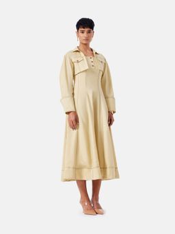 Notebook - Solana Yellow Shirt Midi Dress