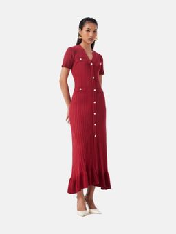 Notebook - Rose Red A Line Midi Dress