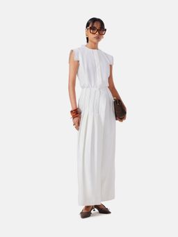 Notebook - White Crepe Top with Pant