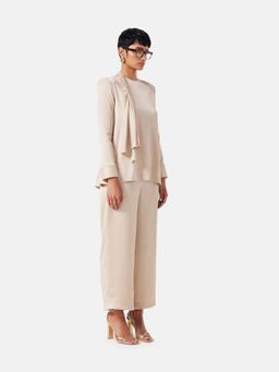 Notebook - Beige Polyester Top with Pant