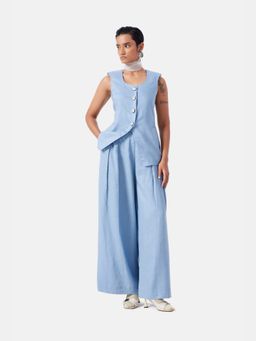 Notebook - Blue Linen Top with Pant