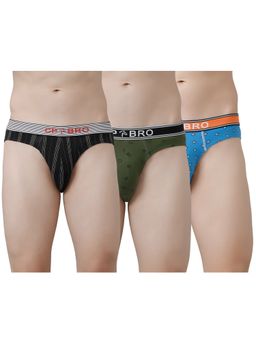 CP BRO - Printed Briefs with Exposed Waistband Value - Multi Color (Pack of 3)