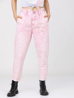 TOKYO TALKIES - Women Pink High-Rise Stretchable Jeans