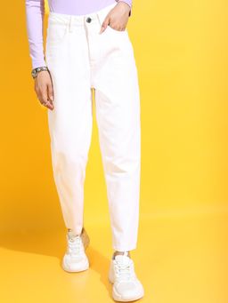TOKYO TALKIES - Women Classic White Slim Fit Jeans