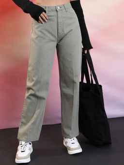 TOKYO TALKIES - Women Olive Green Clean Look Jeans