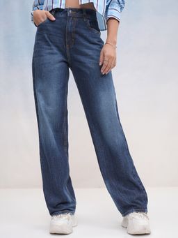 TOKYO TALKIES - Women Straight Fit High-Rise Light Fade Jeans