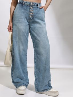 TOKYO TALKIES - Women Blu Light Fade Jeans