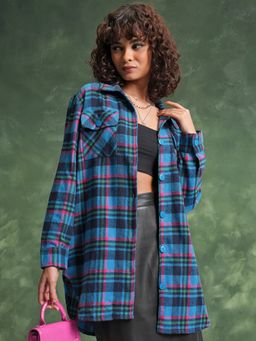 TOKYO TALKIES - Tartan Checked Oversized Flannel Shirt