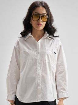 TOKYO TALKIES - Women White Solid Oversized Shirt