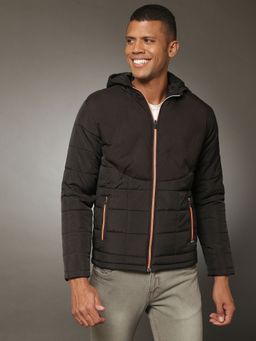 Campus Sutra - CAHOOT Men Solid Stylish Casual Winter Puffer Jackets