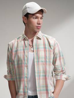 HIGHLANDER - Men Multi-Color Checks Casual Shirt