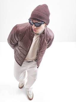 HIGHLANDER - Men Brown High Neck Puffer Jacket