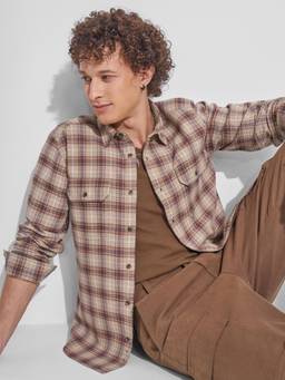 HIGHLANDER - Men Multi-Color Checks Slim Fit Collar Neck Casual Shirt