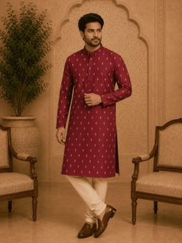 MULTI SHADES - Maroon Ethnic Printed Kurta with Churidar