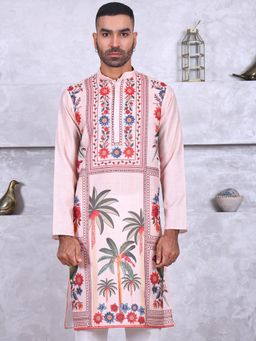 MANQ - Multi-Color Mens Ethnic Motif Printed Elegant Kurta