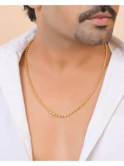 VOJ - Men Gold Plated Designed Dotted Chain
