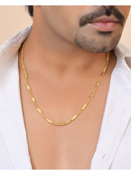 VOJ - Men Gold Plated Rectangular With Multi Layer Chain
