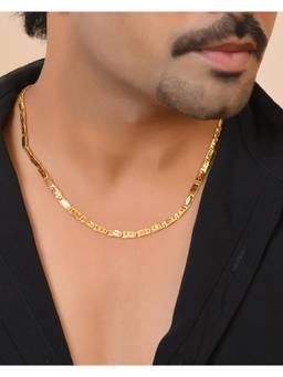 VOJ - Men Gold Plated Designer Biscuit Chain