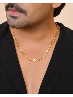 VOJ - Men Gold Plated Designer Biscuit Chain