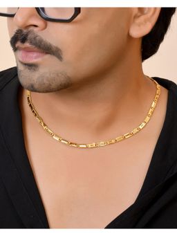 VOJ - Men Gold Plated Toffee Designed Biscuit Chain