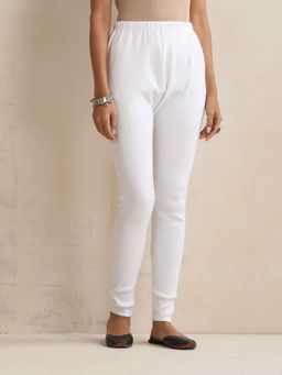 trueBrowns - White Solid Woolen Leggings