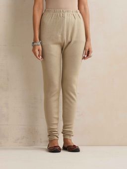 trueBrowns - Beige Solid Woolen Leggings