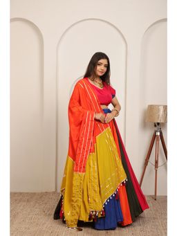NEEL ART - Silk Blend Fabric Unstiched Lehenga with Choli and Dupatta