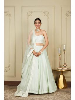 NEEL ART - Blue solid Unstiched Lehenga with Choli and Dupatta