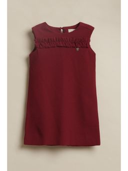 Allen Solly - Girls Red Solid Casual Dress