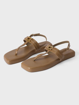 Twenty Dresses by Nykaa Fashion - Womens Tan Square Toe T-Strap Flats